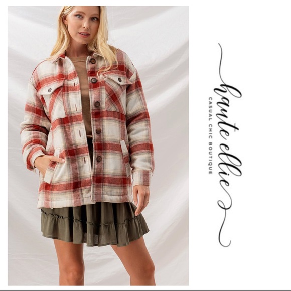 Becca-Plaid Faux Sherpa Lined Shirt Jacket - Picture 5 of 10